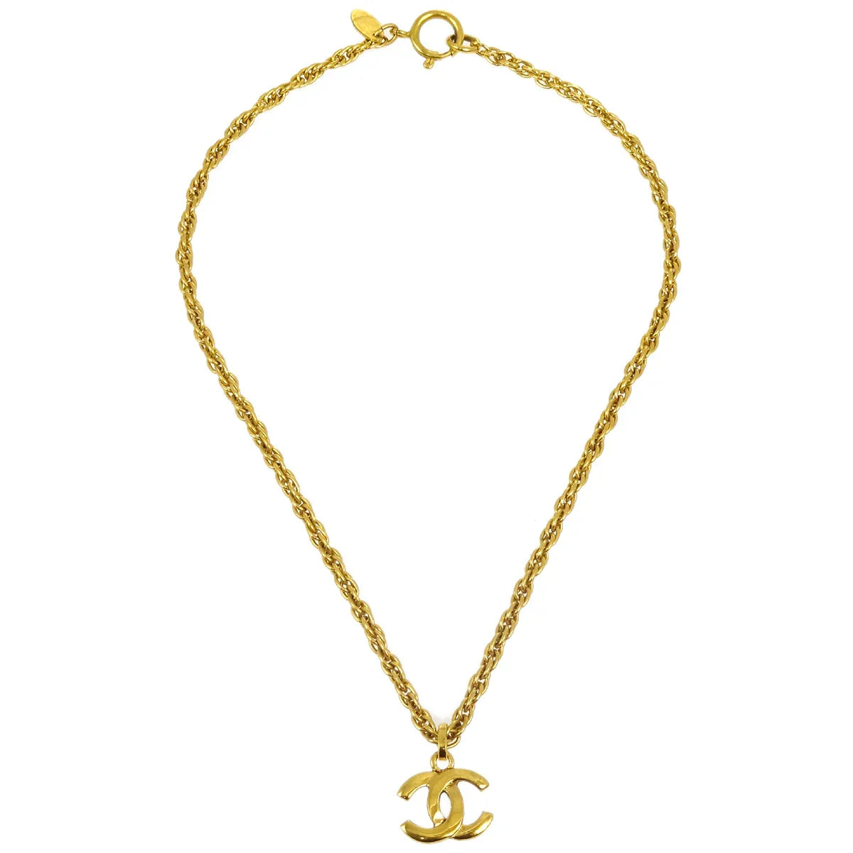 Chanel Gold CC Pendant Necklace