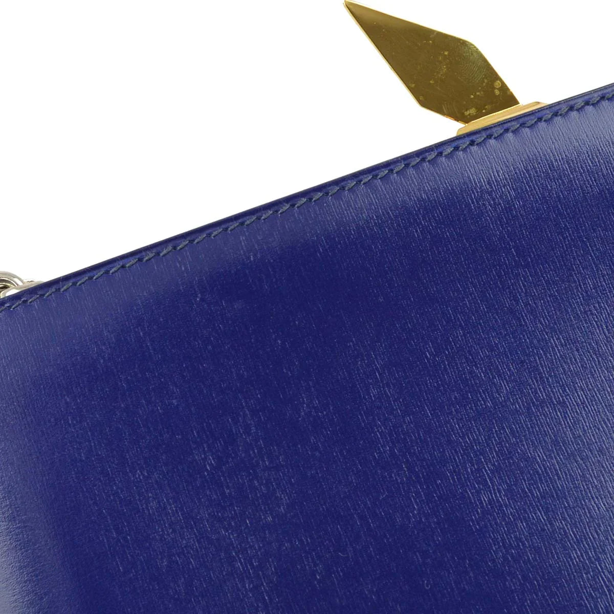 Hermes * 1989 Blue Box Calf Sac A Malice Shoulder Bag