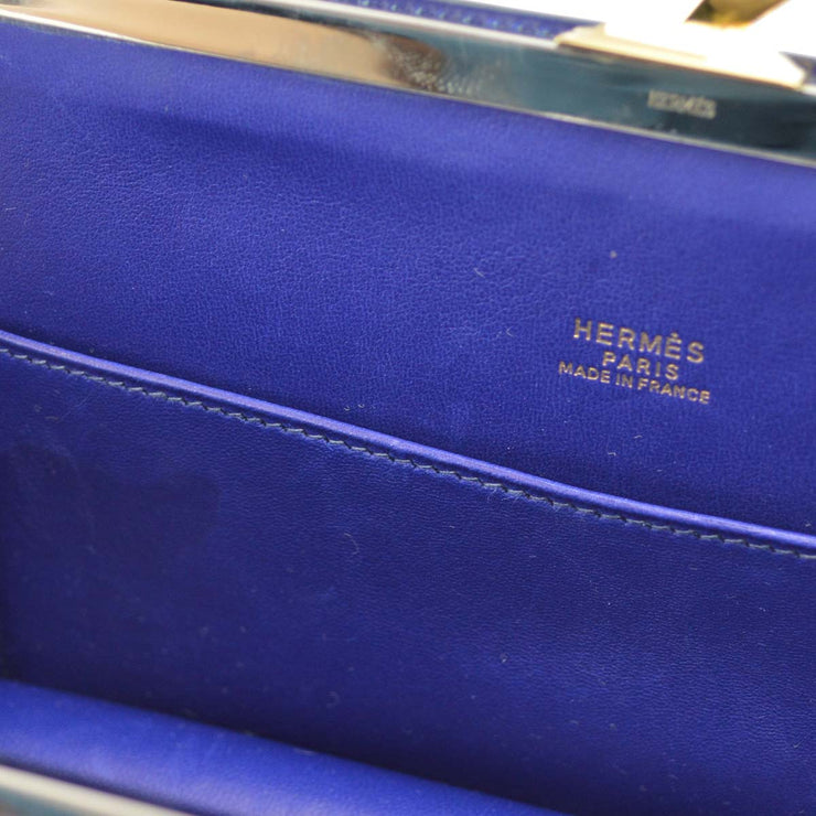 Hermes * 1989 Blue Box Calf Sac A Malice Shoulder Bag