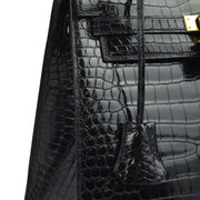 Hermes *1997 Black Prosus Kelly 25 Sellier 2way Shoulder Handbag