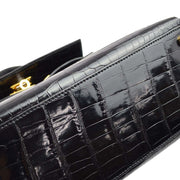 Hermes *1997 Black Prosus Kelly 25 Sellier 2way Shoulder Handbag