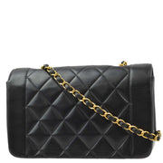 Chanel 1991-1994 Black Lambskin Small Diana Shoulder Bag