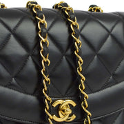 Chanel 1991-1994 Black Lambskin Small Diana Shoulder Bag