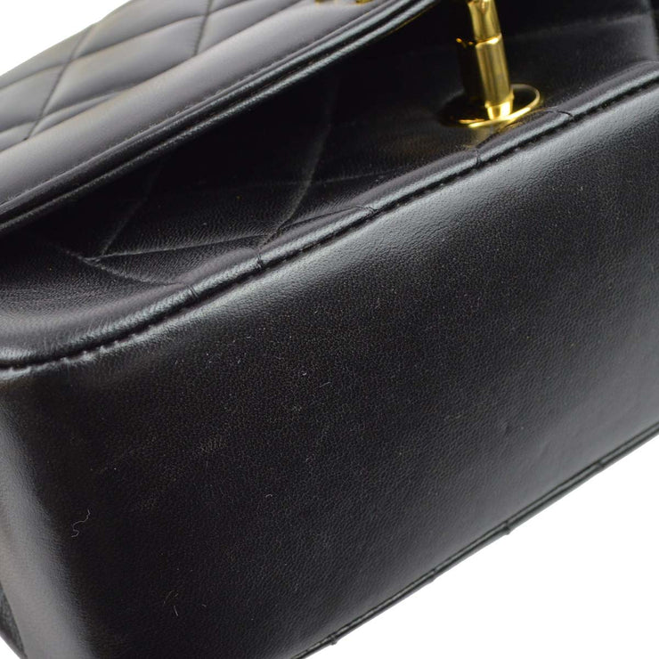 Chanel 1991-1994 Black Lambskin Small Diana Shoulder Bag