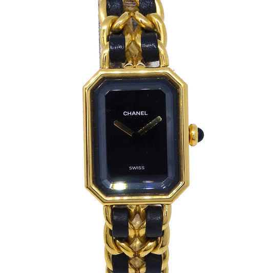 Chanel Premiere Watch Gold Black #XL