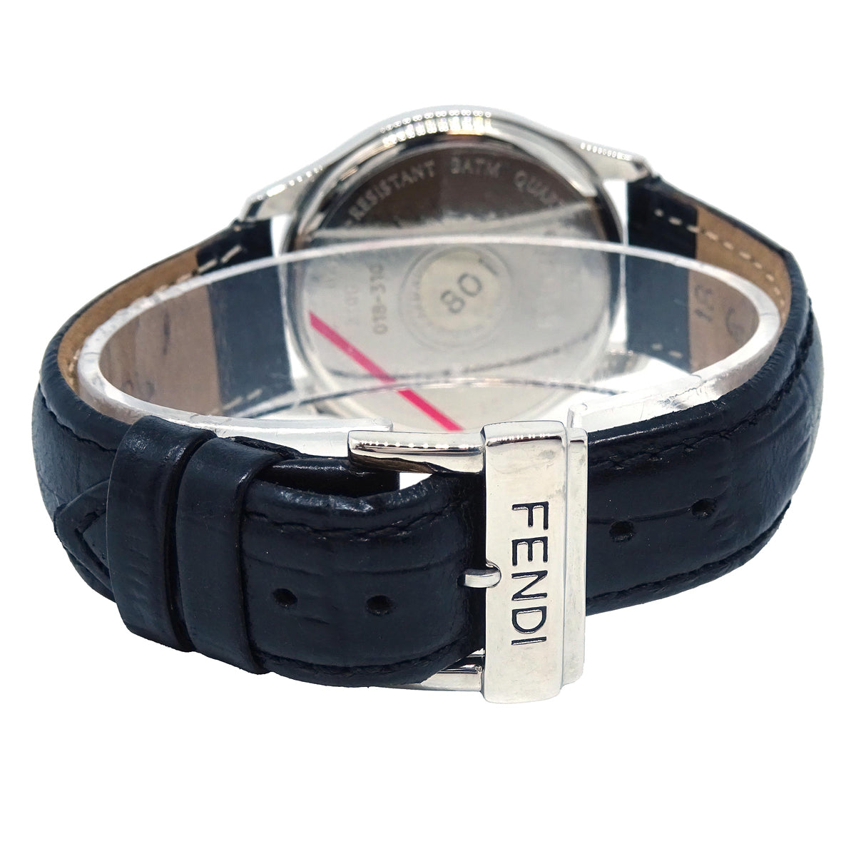 アナログ腕時計 Fendi Stainless steel and black nylon Fendimania Baguette Fendi Orologi Black Dial Date Swiss Made Unisex Watch Model