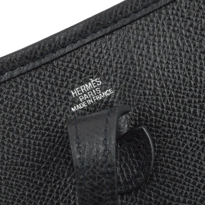 Hermes 2004 Black Epsom Evelyne TPM Shoulder Bag