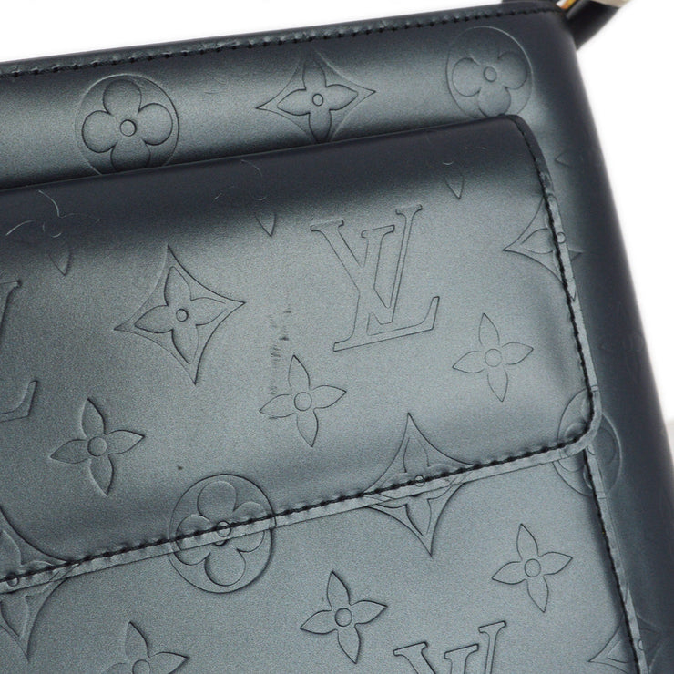 Louis Vuitton 2002 Blue Monogram Mat Alston Shoulder Bag M55125