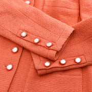Chanel Setup Suit Jacket Skirt Pink 95C #44