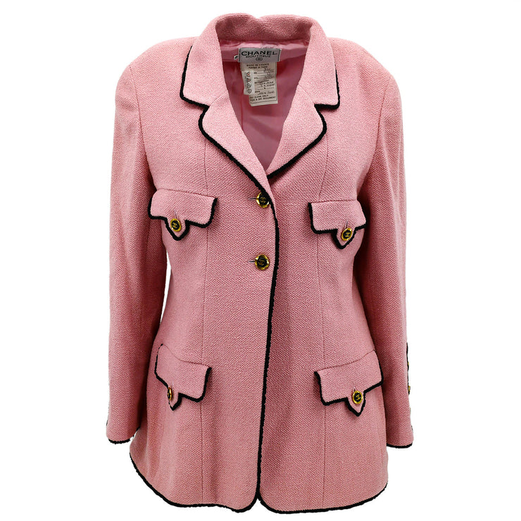 Chanel Single Breasted Jacket Pink 94C #42