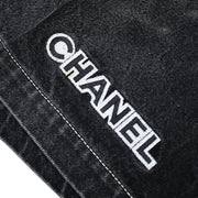 Chanel Half Denim Pants Black