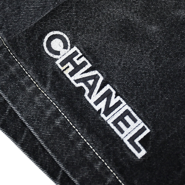 Chanel Half Denim Pants Black