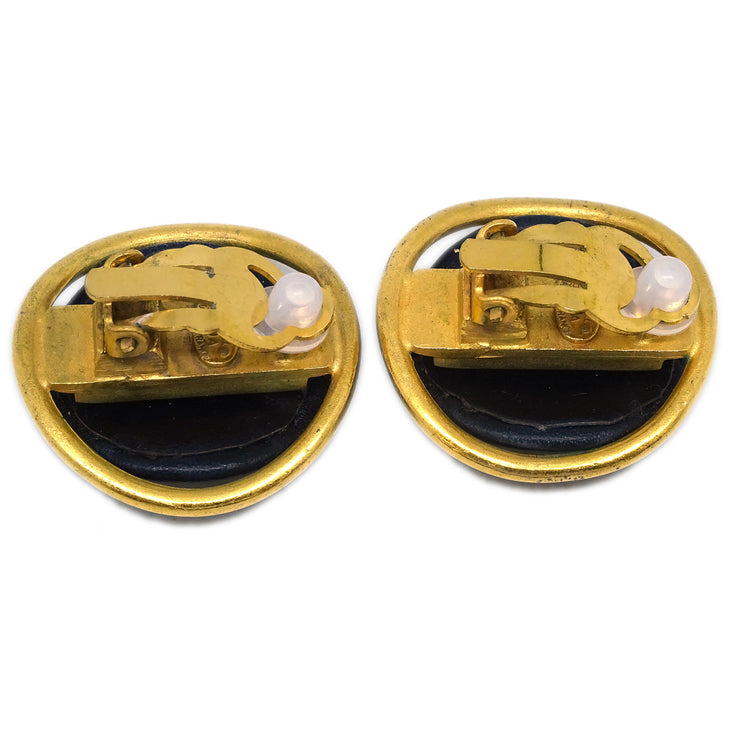 Chanel Gold Button Earrings Clip-On 93A