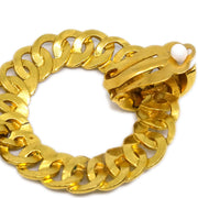 Chanel Hoop Dangle Earrings Clip-On Gold 96P