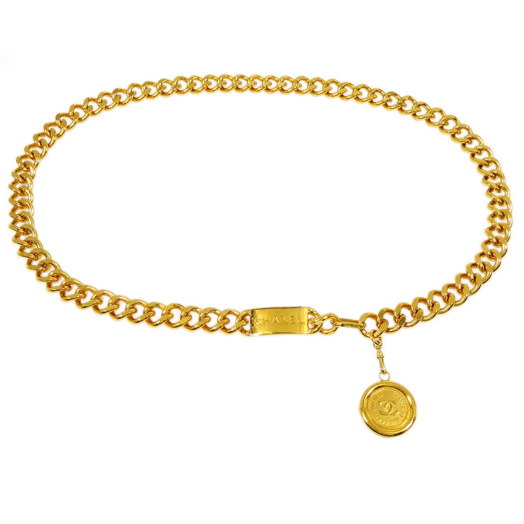 Chanel Medallion Chain Belt Gold Small Good