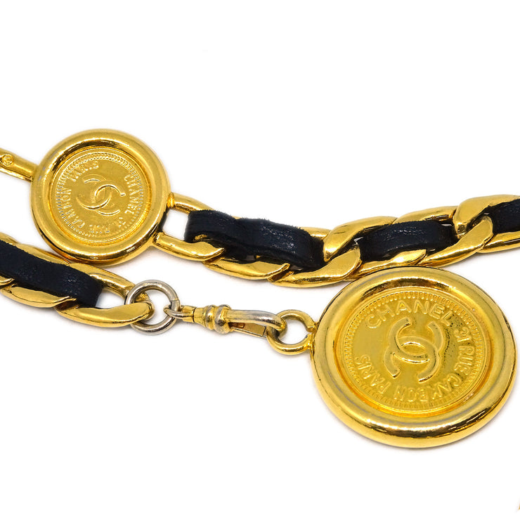 Chanel Medallion Chain Belt Gold 95P Small Good