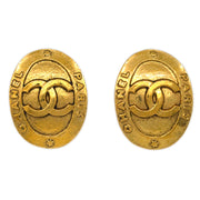 Chanel Oval Earrings Clip-On Gold 28/2841