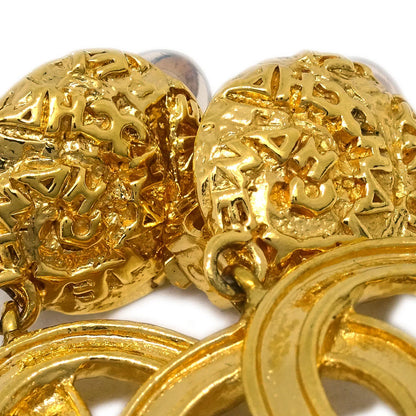 Chanel Gold Dangle Earrings Clip-On 95A