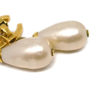 Chanel Artificial Pearl Dangle Earrings Clip-On 95P