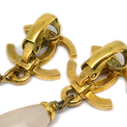 Chanel Artificial Pearl Dangle Earrings Clip-On 95P