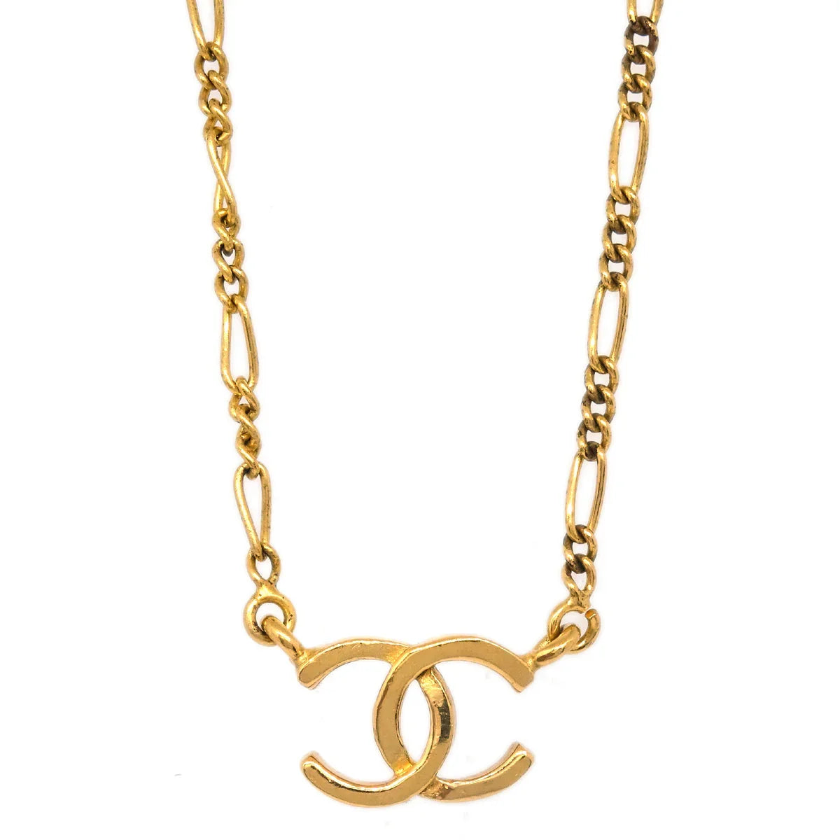 Chanel CC Chain Pendant Necklace Gold 1982