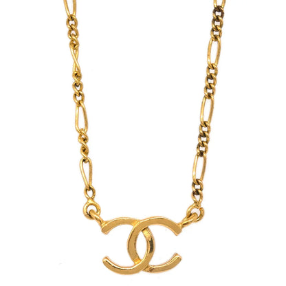 Chanel CC Chain Pendant Necklace Gold 1982