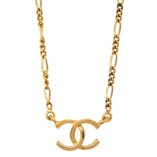Chanel CC Chain Pendant Necklace Gold 1982