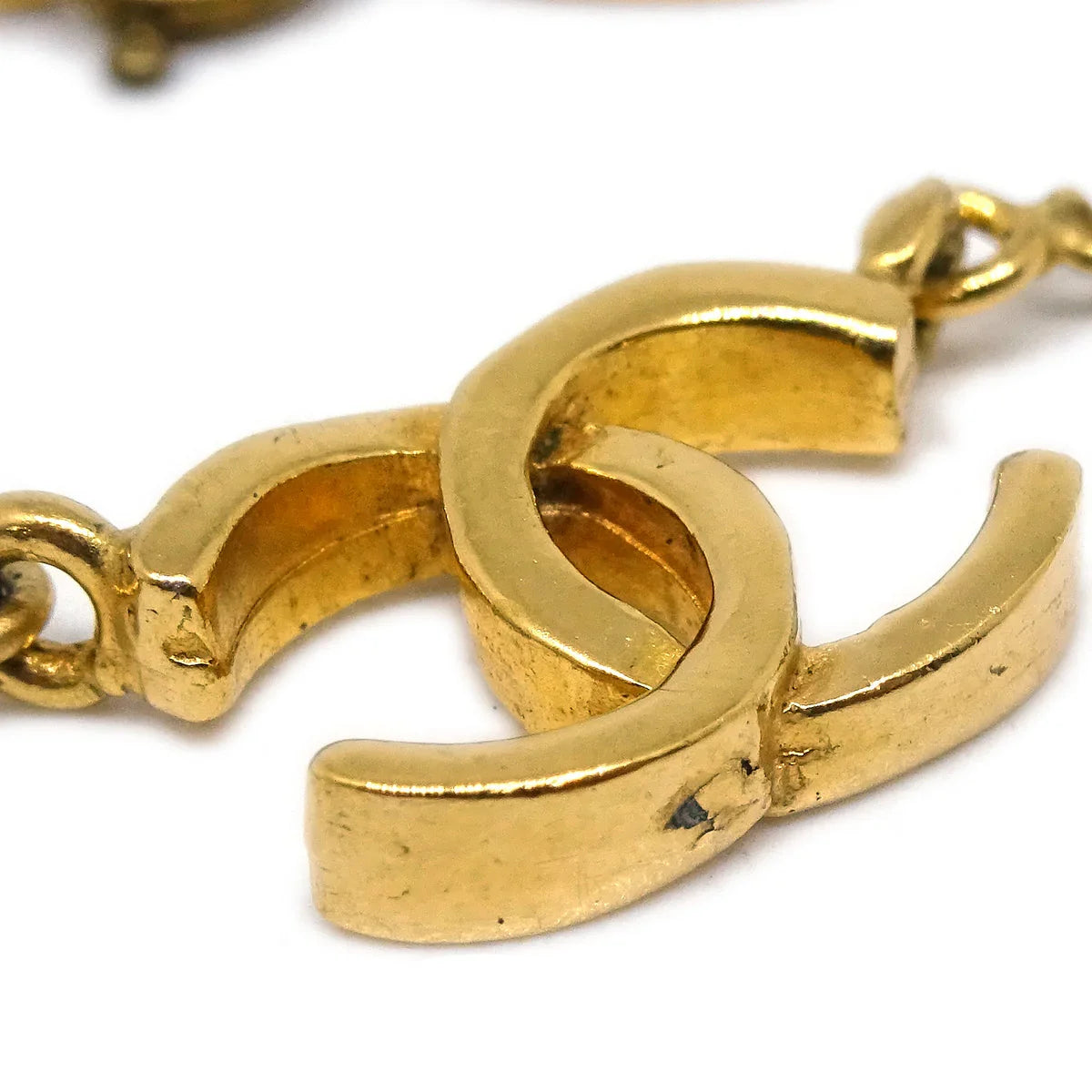 Chanel CC Chain Pendant Necklace Gold 1982