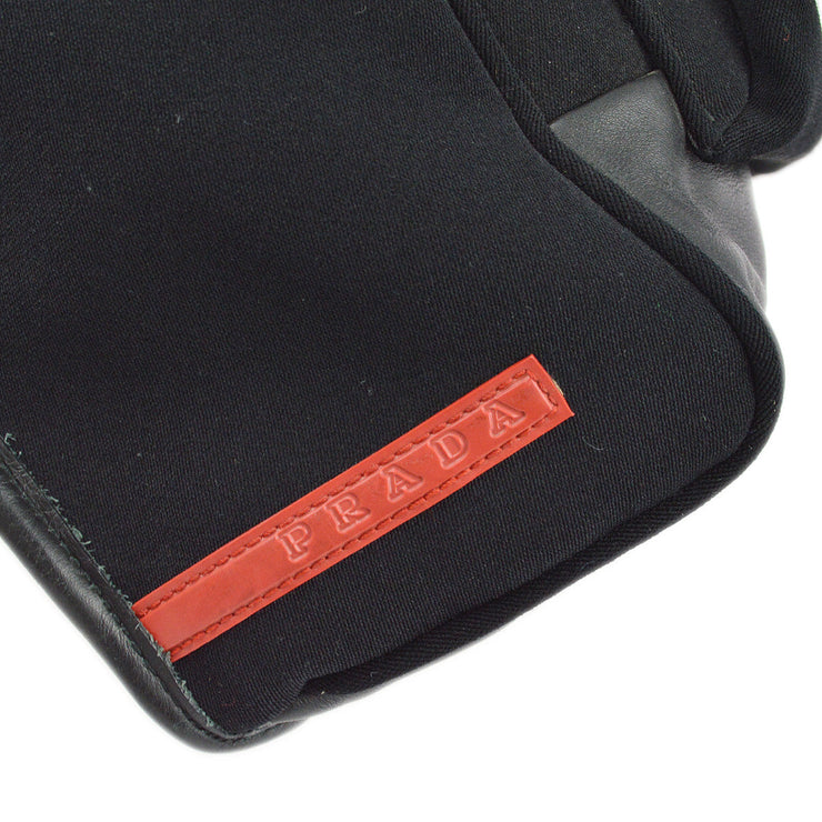 Prada Sport Black Nylon Fur Messenger Bag