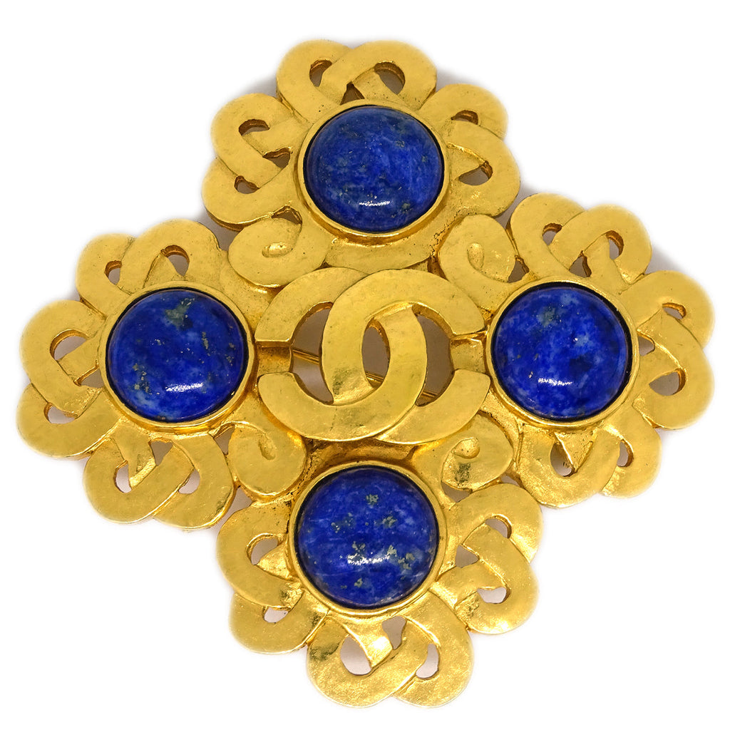 Chanel CC Brooch Pin Rhinestone Gold 174 – AMORE Vintage Tokyo