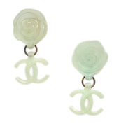 Chanel Dangle Earrings Clip-On Light Green 02P