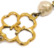 Chanel Clover Bracelet Artificial Pearl Gold 1983