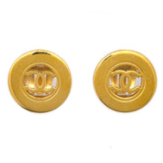 Chanel Button Earrings Clip-On Gold 97A