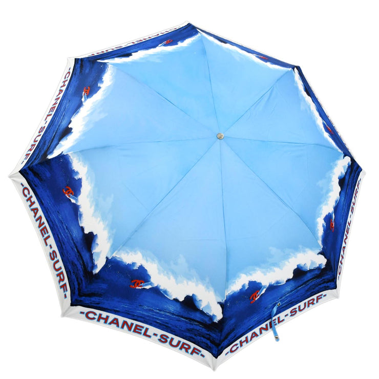 Chanel Blue Surf Line Umbrella Small Good