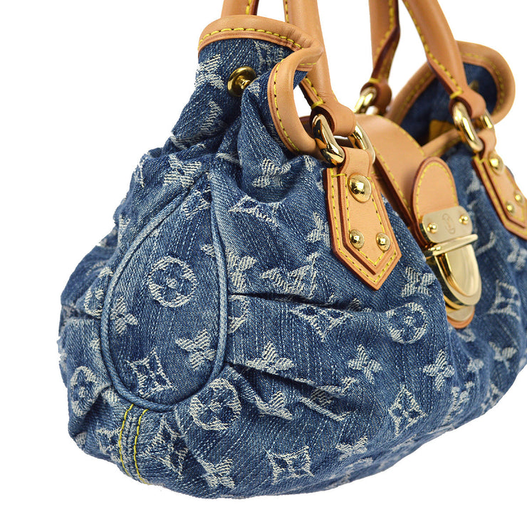 Louis Vuitton 2006 Blue Monogram Denim Pleaty Handbag M95020