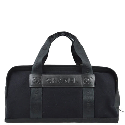Chanel 2004-2005 Black Felt Nylon Sport Line Gym Handbag