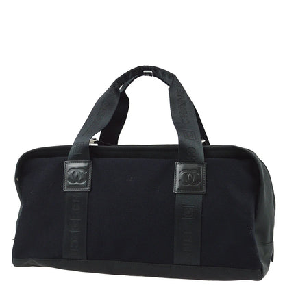 Chanel 2004-2005 Black Felt Nylon Sport Line Gym Handbag