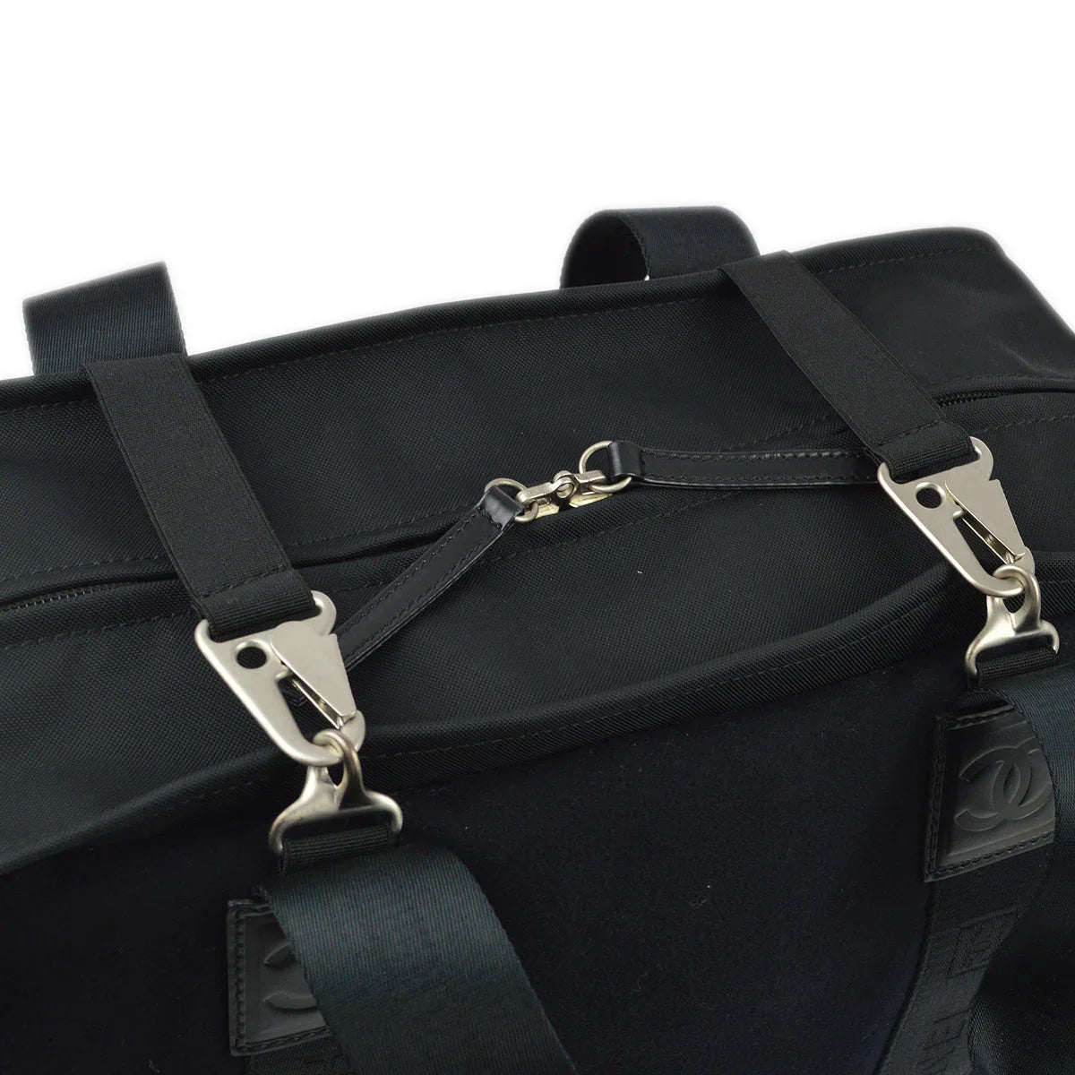 Chanel 2004-2005 Black Felt Nylon Sport Line Gym Handbag