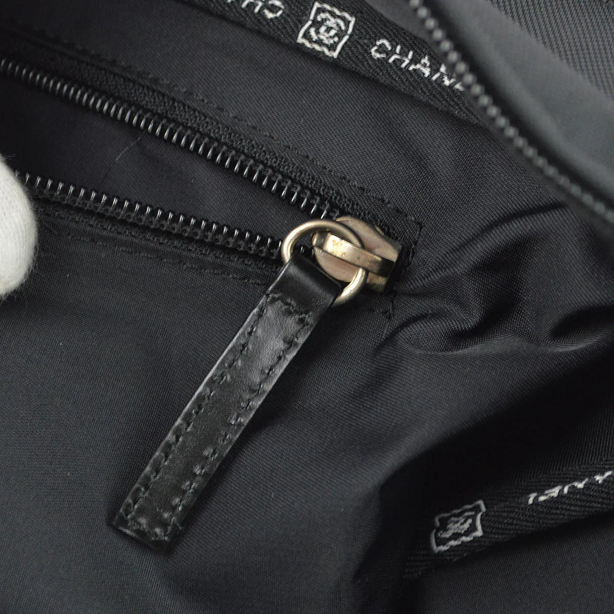 Chanel 2004-2005 Black Felt Nylon Sport Line Gym Handbag