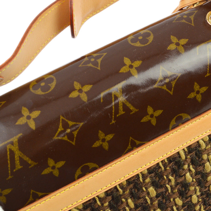 Louis Vuitton 2003 Monogram Tweedy Zip GM Shoulder Bag M92821