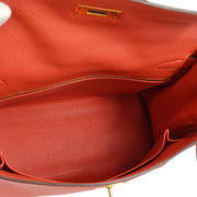 Hermes Red Togo Kelly 28 Retourne 2way Shoulder Handbag