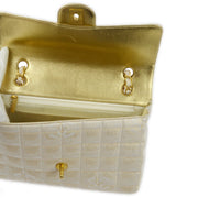 Chanel Gold Jacquard Nylon Travel Line Shoulder Bag