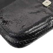 Fendi * Black Python Baguette Handbag