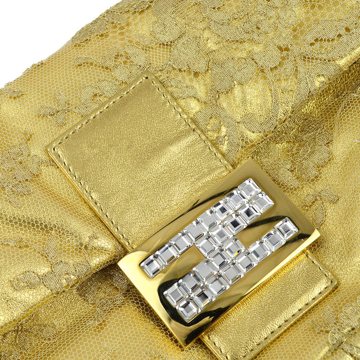 Fendi * Gold Lace Baguette Handbag