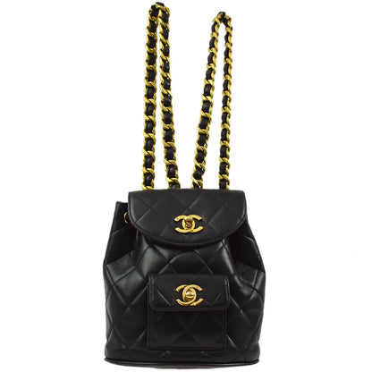Chanel Black Lambskin Duma Backpack Small