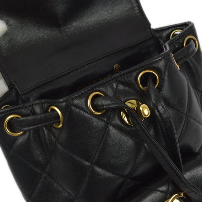 Chanel Black Lambskin Duma Backpack Small