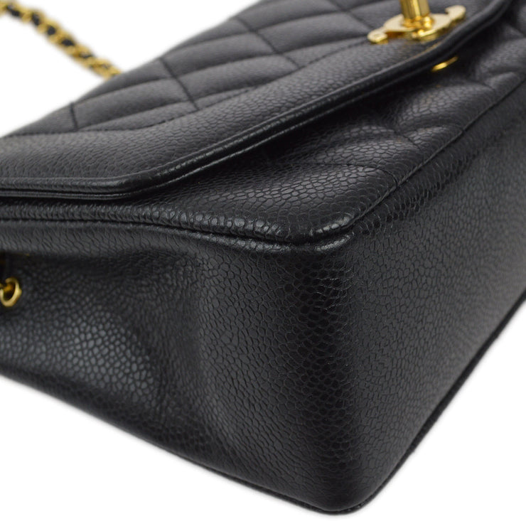 Chanel Black Caviar Small Diana Shoulder Bag