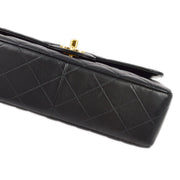 Chanel Black Lambskin Single Flap Shoulder Bag