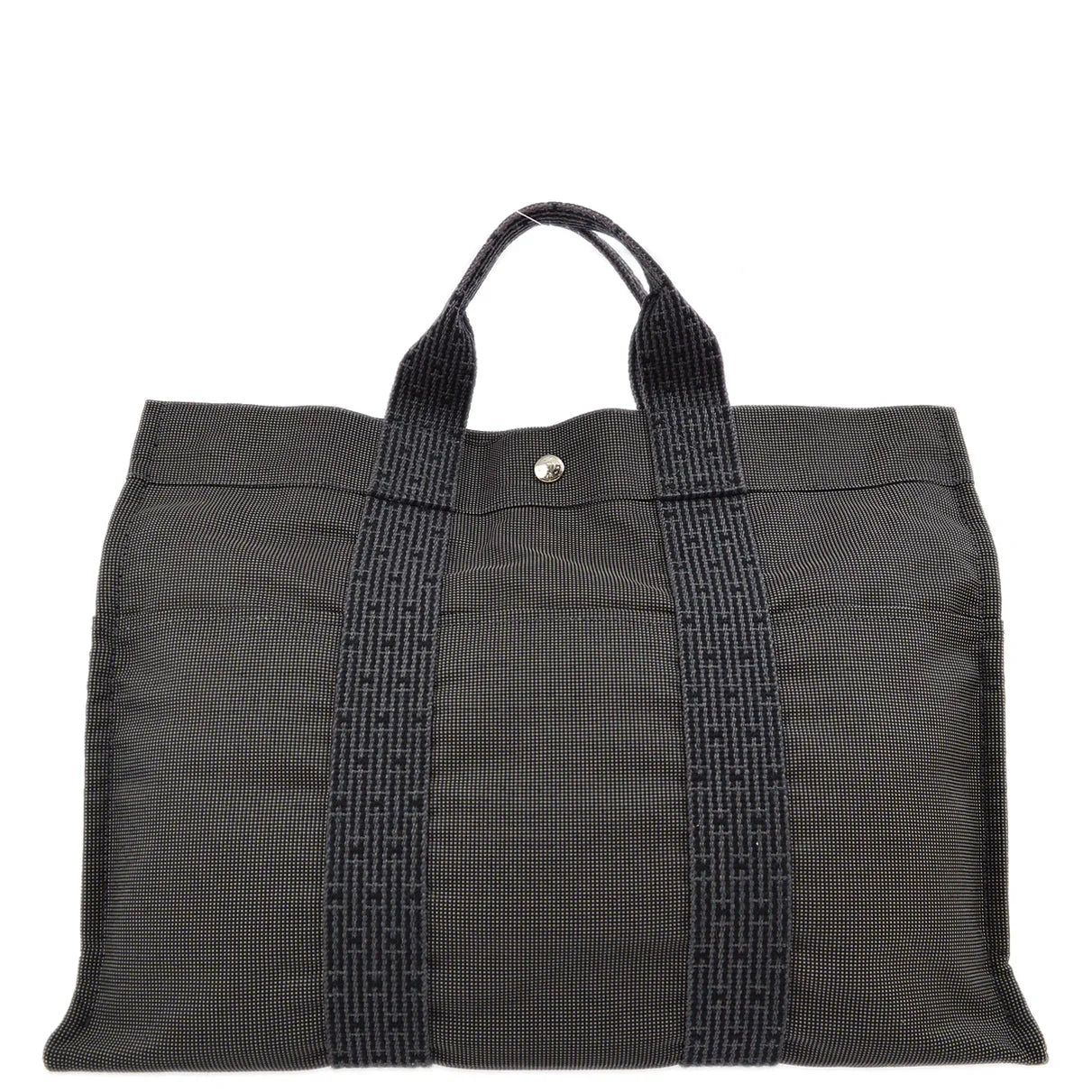 Hermes Gray Canvas Herline Tote MM Bag