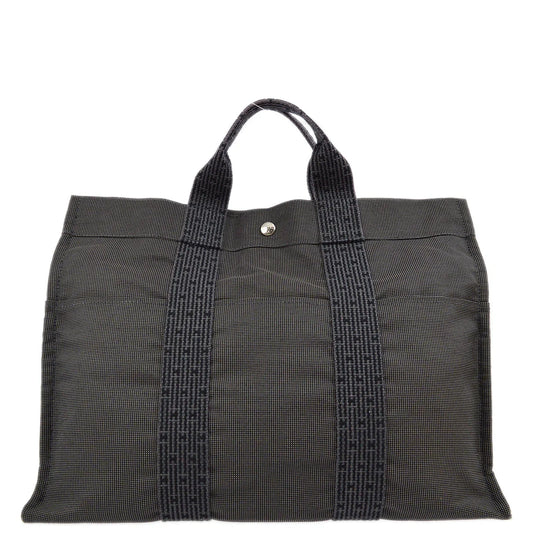 Hermes Gray Canvas Herline Tote MM Bag